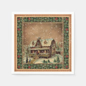 Weihnachtshaus im Schnee Dekoupage Serviette (Vorderseite)