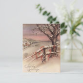 Weihnachtshaus im Schnee Feiertagskarte (Stehend Vorderseite)