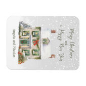 Weihnachtshaus im Schnee Magnet (Horizontal)