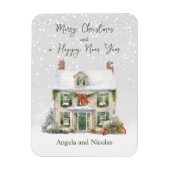 Weihnachtshaus im Schnee Magnet (Vertikal)