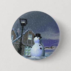 Weihnachtshaus-Knopf Button