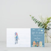 Weihnachtshaus ließ es schnee Urlaub Foto Karte (Stehend Vorderseite)