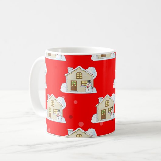 Weihnachtshaus Muster Kaffeetasse (Vorderseite Links)