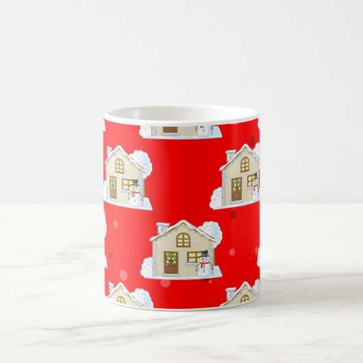 Weihnachtshaus Muster Kaffeetasse (Mittel)