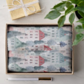 Weihnachtshaus Nahtloses Muster Seidenpapier (Geschenk)