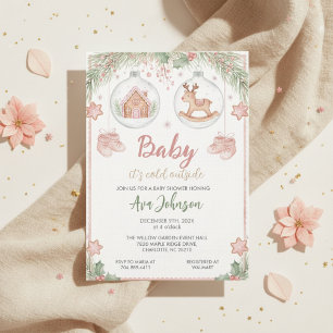 Weihnachtshaus-Ornament Baby Shower Einladung