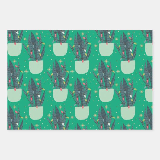 Weihnachtshaus-Pflanze Geschenkpapier Set (Vorderseite 2)