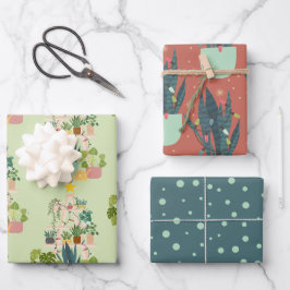 Weihnachtshaus-Pflanze Geschenkpapier Set