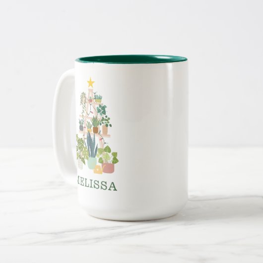 Weihnachtshaus PlantMug Zwei-Tone-Kaffee-Tasse Zweifarbige Tasse (Vorderseite Links)