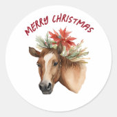 Weihnachtshaus Runder Aufkleber (Vorderseite)