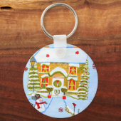 Weihnachtshaus Schlüsselanhänger (Vorderseite)