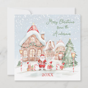Weihnachtshaus Schnee Santa Party Einladung