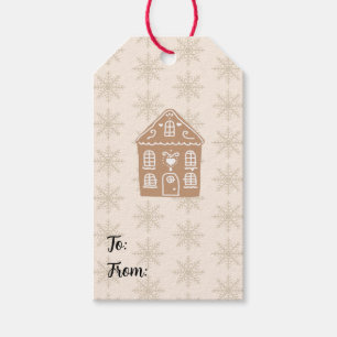 Weihnachtshaus-Schneeflocken-Muster Geschenkanhänger