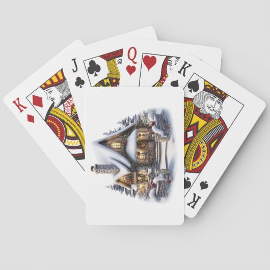 Weihnachtshaus Spielkarten (Rückseite)