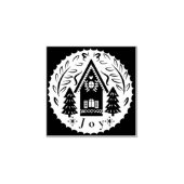 Weihnachtshaus und Bäume Gummistempel (Prägung)