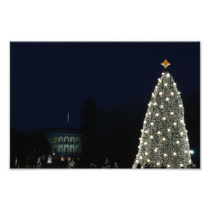 Weihnachtshaus und Nationalbaum Weihnachtsfeiertag Fotodruck