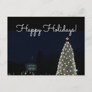 Weihnachtshaus und Nationalbaum Weihnachtsfeiertag Postkarte