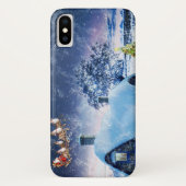 Weihnachtshaus und Weihnachtsmann Case-Mate iPhone Hülle (Rückseite)