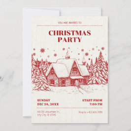 Weihnachtshaus Vintage Einladung