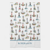 Weihnachtshäuser an der Küste Geschirrtuch (Vertikal)