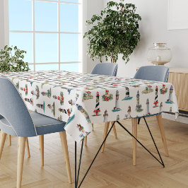 Weihnachtshäuser an der Küste Tischdecke