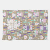 Weihnachtshäuser Brown Geschirrtuch (Horizontal)