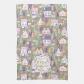 Weihnachtshäuser Brown Geschirrtuch (Vertikal)