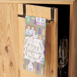 Weihnachtshäuser Brown Geschirrtuch