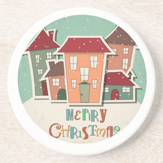 Weihnachtshäuser Design Holiday Untersetzer (Vorne)