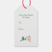 Weihnachtshäuser Frohe Feiertage Geschenkanhänger (Rückseite)