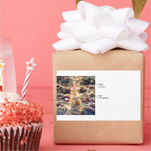 Weihnachtshäuser-Geschenketiketten Rechteckiger Aufkleber