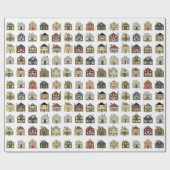 Weihnachtshäuser Geschenkpapier (Flach)