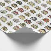 Weihnachtshäuser Geschenkpapier (Ecke)