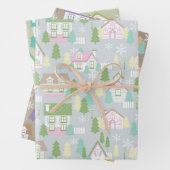 Weihnachtshäuser Geschenkpapier Set (Beispiel)