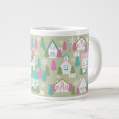 Weihnachtshäuser grün Jumbo-Tasse (Vorderseite Rechts)