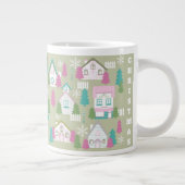 Weihnachtshäuser grün Jumbo-Tasse (Rechts)