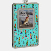 Weihnachtshäuser hinzufügen Rahmen-Ornament silber (Rechts)