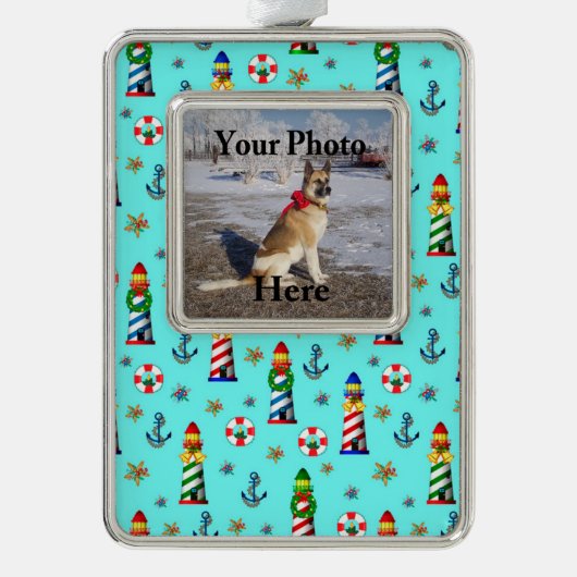 Weihnachtshäuser hinzufügen Rahmen-Ornament silber (Vorderseite)