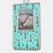 Weihnachtshäuser hinzufügen Rahmen-Ornament silber (Links)