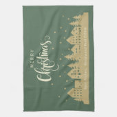 Weihnachtshäuser im Winter | Benutzerdefiniertes R Geschirrtuch (Vertikal)