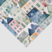 Weihnachtshäuser in Aquarellfarbe - nahtloses Must Seidenpapier (Ausschnitt)