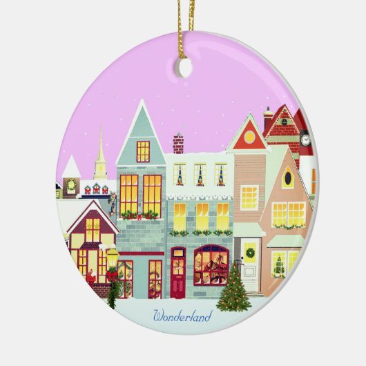 Weihnachtshäuser Keramik Ornament (Links)