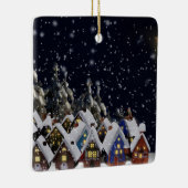 Weihnachtshäuser Keramikornament (Rechts)