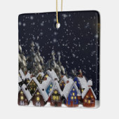 Weihnachtshäuser Keramikornament (Links)