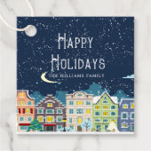 Weihnachtshäuser Schnee fast glücklich Urlaub Gefa Geschenkanhänger (Vorderseite)