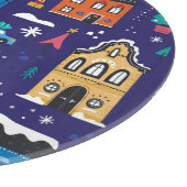 Weihnachtshäuser: Vintage Illustration. Schneidebrett (Ecke)