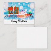 Weihnachtshäuser Weihnachtskarten Mitteilungskarte (Vorne/Hinten)