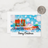 Weihnachtshäuser Weihnachtskarten Mitteilungskarte (Vorderseite/Rückseite Beispiel)