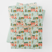 Weihnachtshäuser, Weihnachtsmann, Frostig und Böge Geschenkpapier Set (Beispiel)