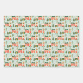 Weihnachtshäuser, Weihnachtsmann, Frostig und Böge Geschenkpapier Set (Vorderseite)